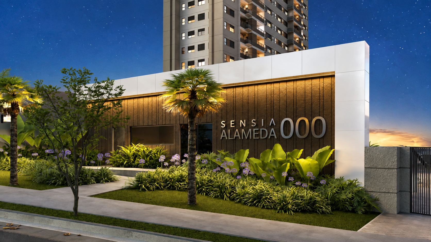 Fachada do empreendimento Sensia Alameda em Londrina